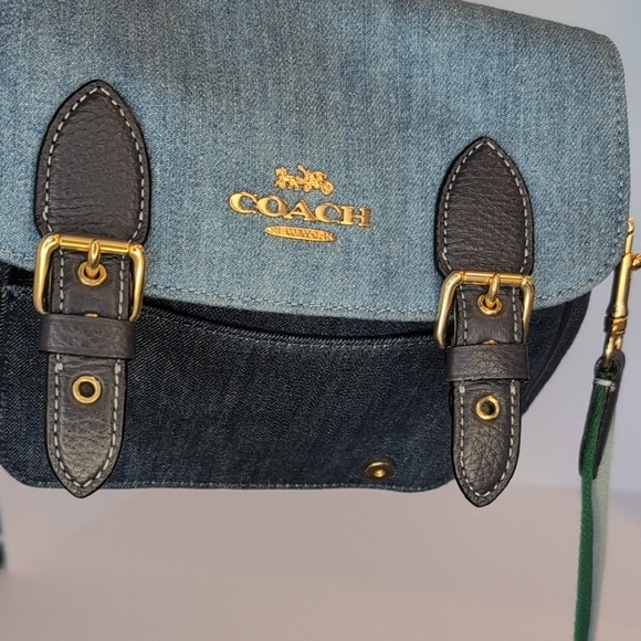 Coach Blue Denim Lucy Crossbody with Striped Strap C8583 - Picture 9 of 9
